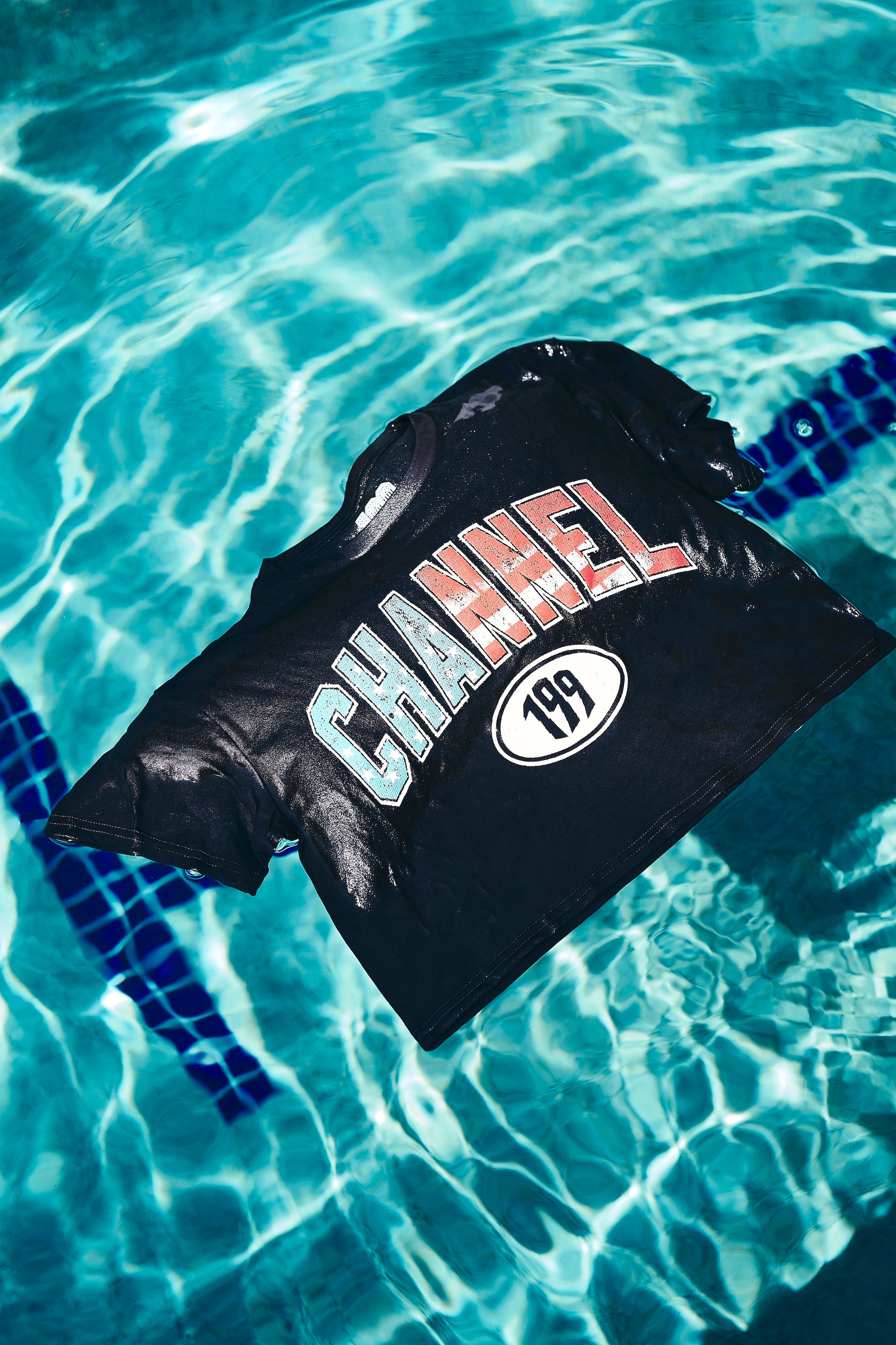 Channel 199 Flag Crop Tee lifestyle 2
