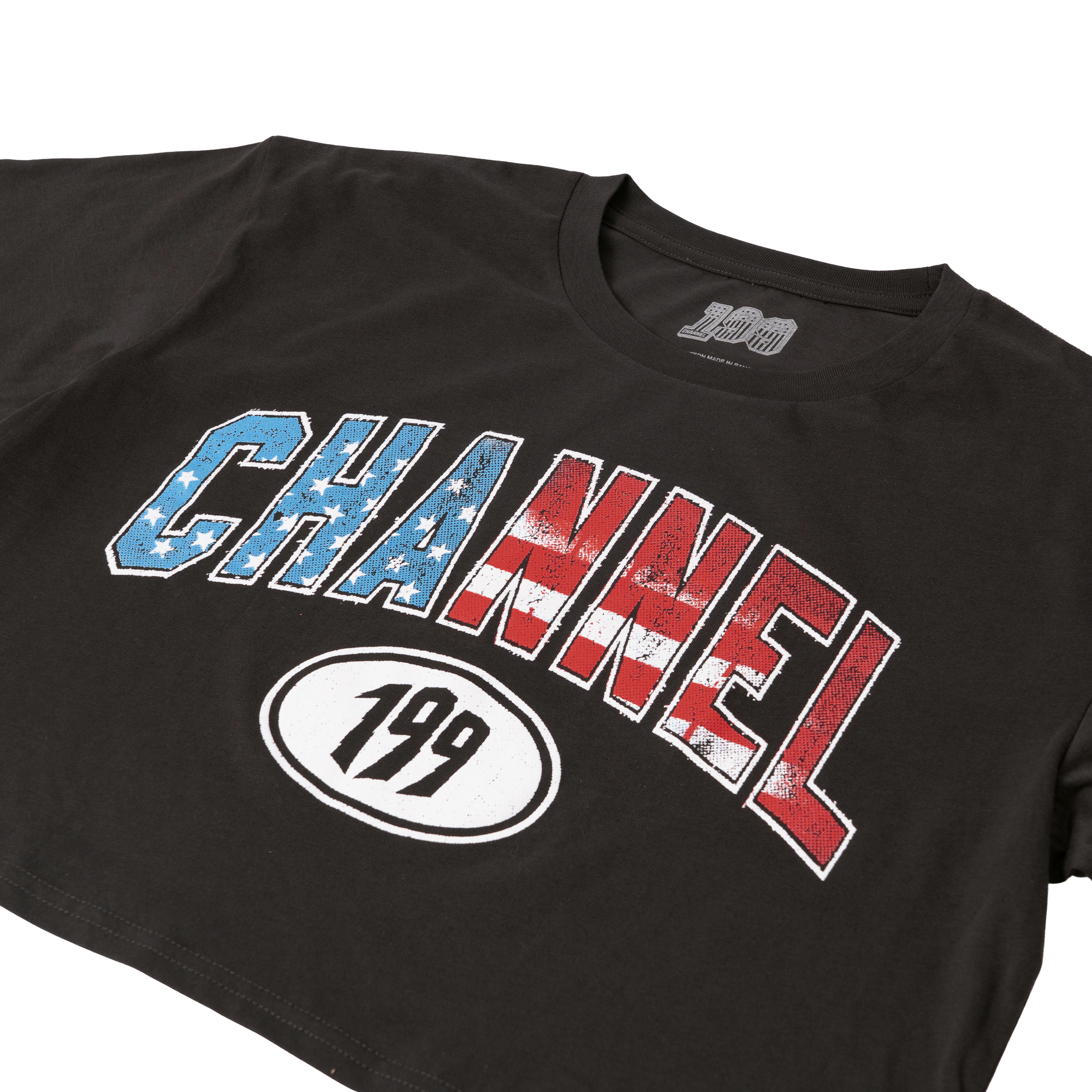 Channel 199 Flag Crop Tee front 2