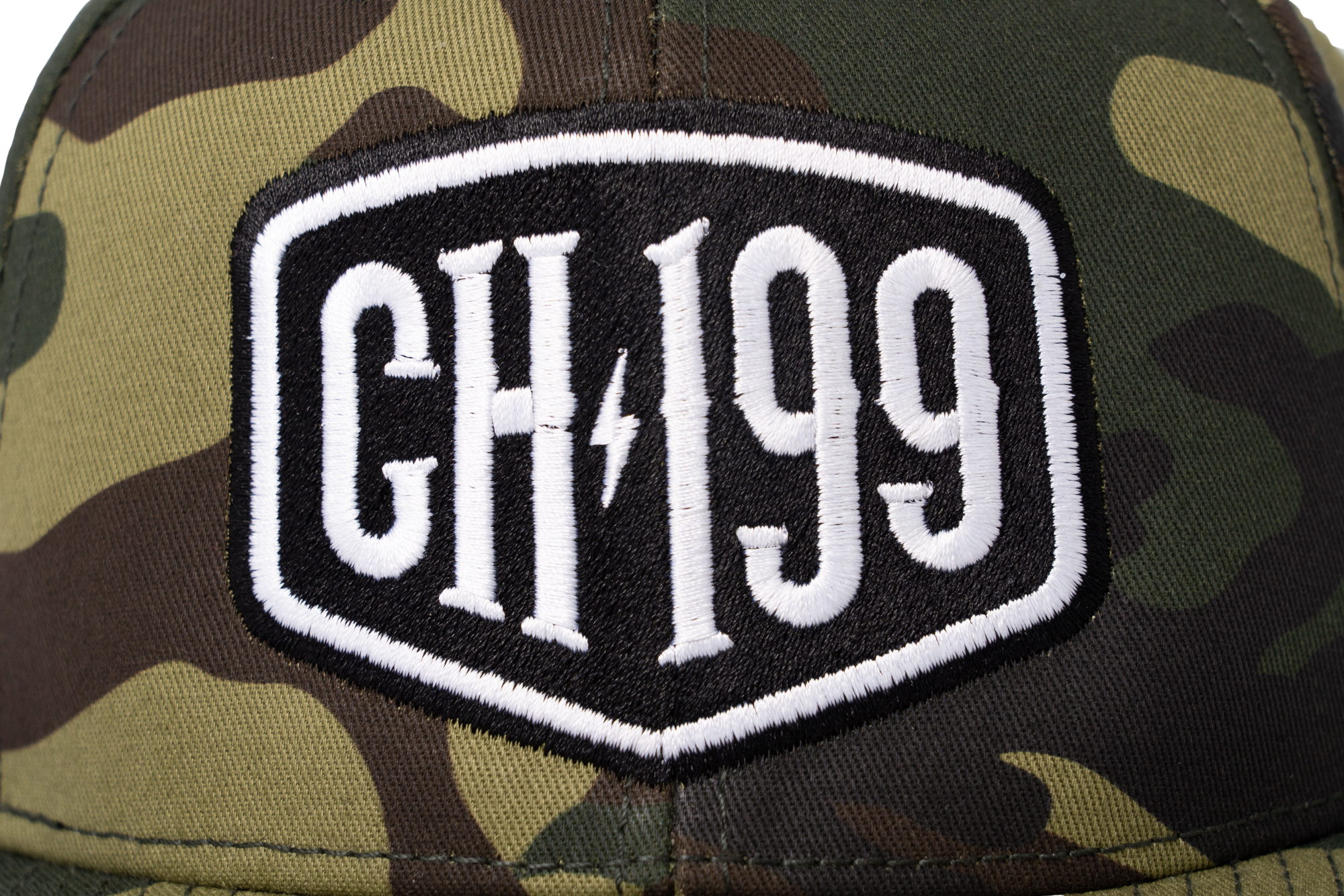 Ch 199 Camo Snapback Hat front zoom