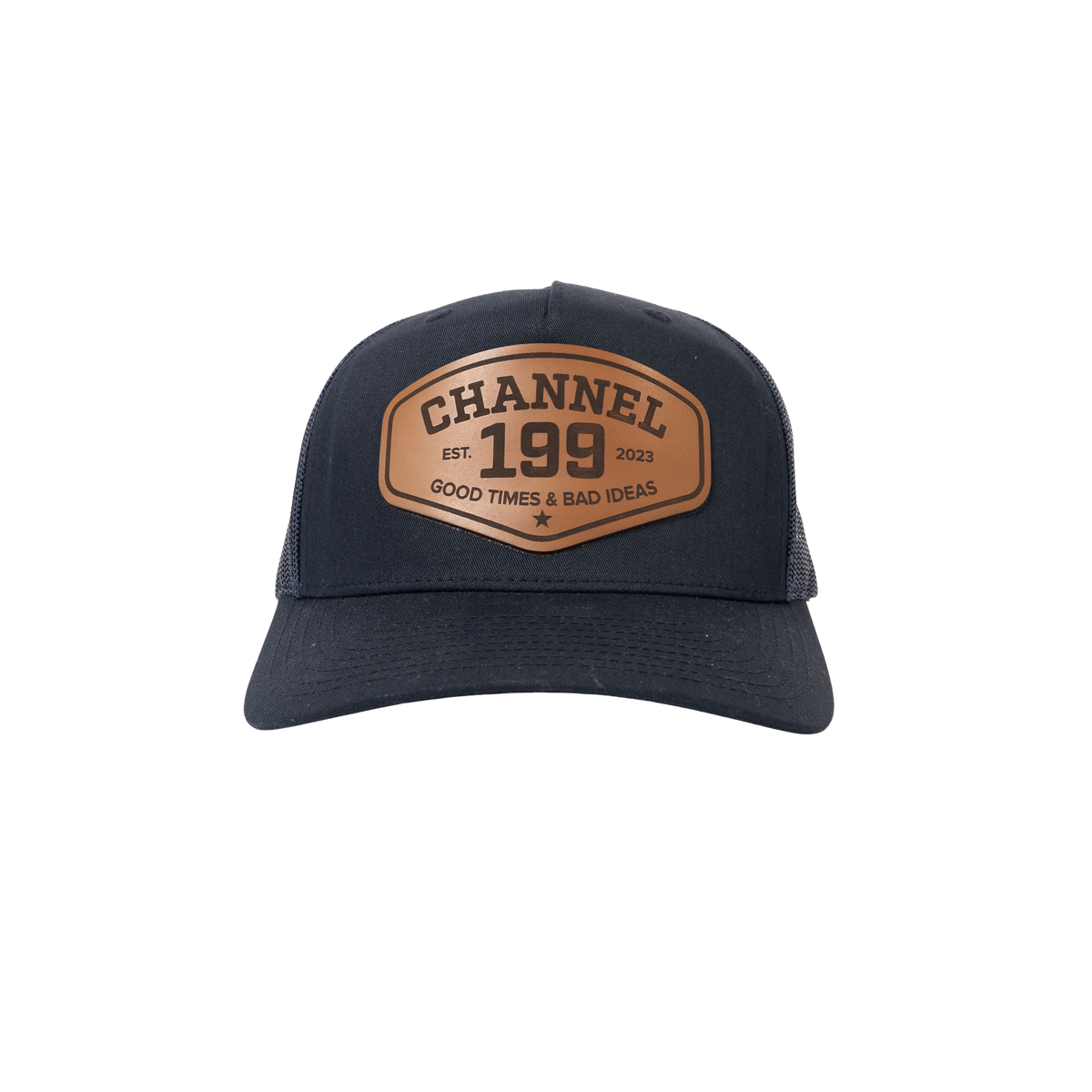 Channel 199 Leather Patch Hat front