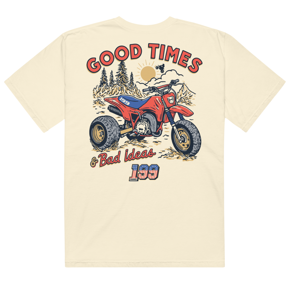Channel 199 3 Wheeler Tee back